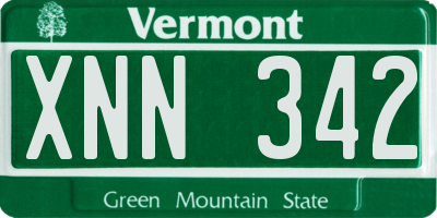VT license plate XNN342