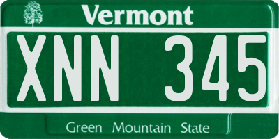 VT license plate XNN345