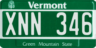 VT license plate XNN346
