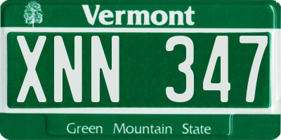 VT license plate XNN347
