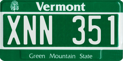 VT license plate XNN351