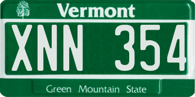VT license plate XNN354