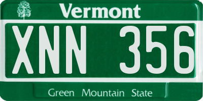 VT license plate XNN356
