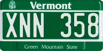 VT license plate XNN358