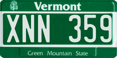 VT license plate XNN359