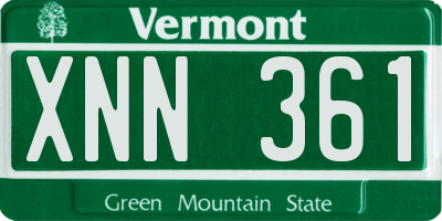 VT license plate XNN361