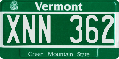VT license plate XNN362