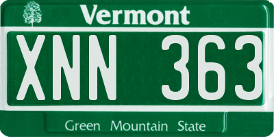 VT license plate XNN363
