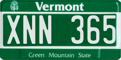 VT license plate XNN365