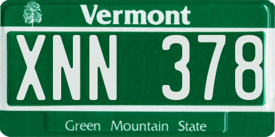 VT license plate XNN378