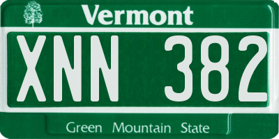 VT license plate XNN382