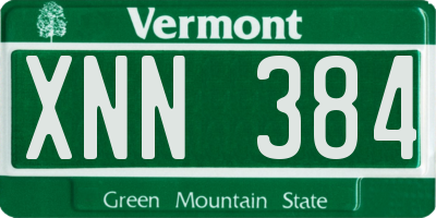 VT license plate XNN384