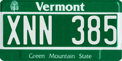 VT license plate XNN385