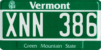 VT license plate XNN386