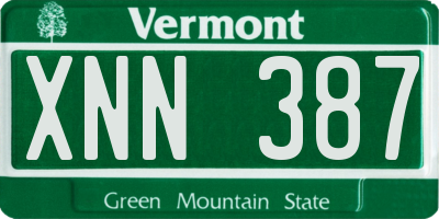 VT license plate XNN387