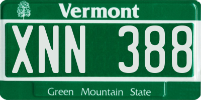 VT license plate XNN388