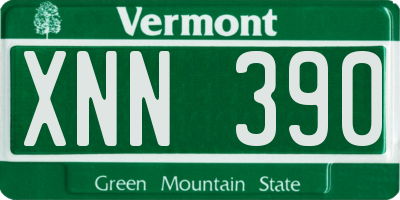 VT license plate XNN390