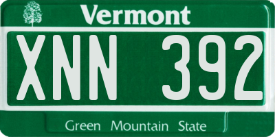 VT license plate XNN392