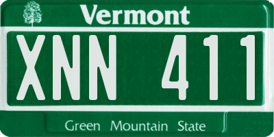 VT license plate XNN411