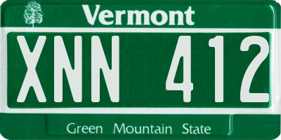 VT license plate XNN412