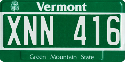 VT license plate XNN416