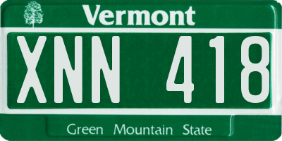 VT license plate XNN418