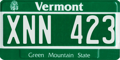 VT license plate XNN423