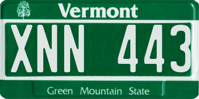 VT license plate XNN443
