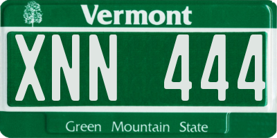 VT license plate XNN444