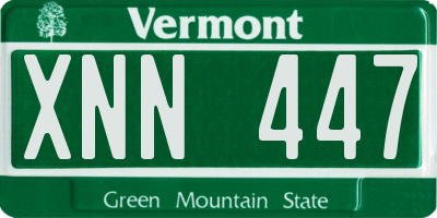 VT license plate XNN447
