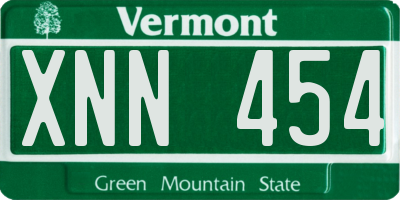 VT license plate XNN454