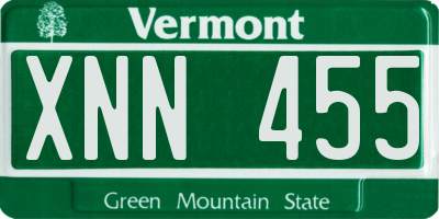 VT license plate XNN455