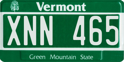 VT license plate XNN465