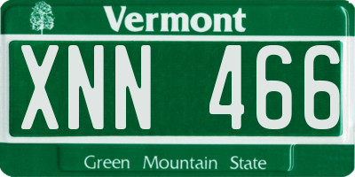 VT license plate XNN466