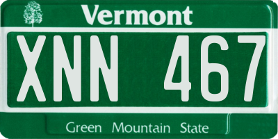 VT license plate XNN467
