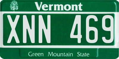 VT license plate XNN469