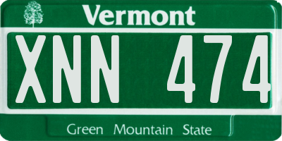 VT license plate XNN474