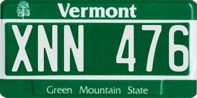 VT license plate XNN476
