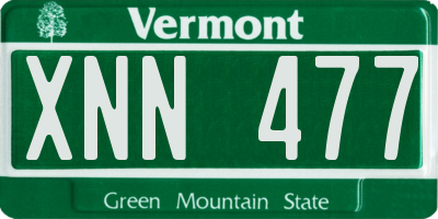 VT license plate XNN477