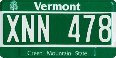 VT license plate XNN478