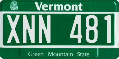 VT license plate XNN481