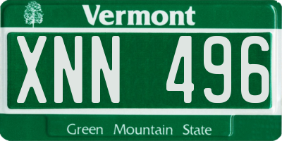 VT license plate XNN496