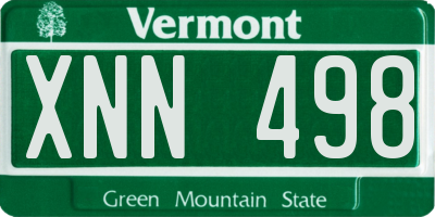 VT license plate XNN498