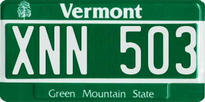 VT license plate XNN503
