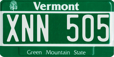 VT license plate XNN505