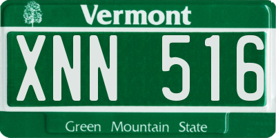VT license plate XNN516