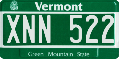 VT license plate XNN522