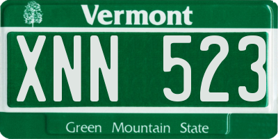 VT license plate XNN523