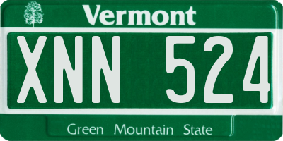 VT license plate XNN524