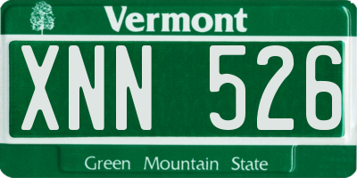 VT license plate XNN526